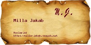Milla Jakab névjegykártya